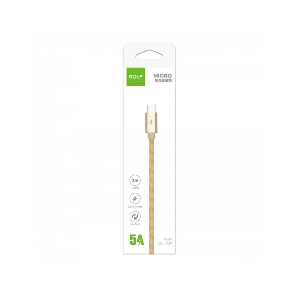 Cablu USB microUSB fast charge Golf GC-76m auriu